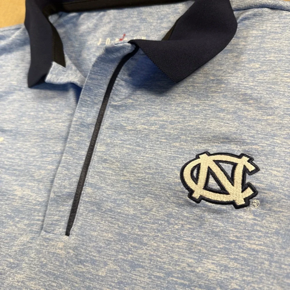 North Carolina Tar Heels Mens Shirt Medium‎ Jordan Blue Polo Top NCAA Basketball